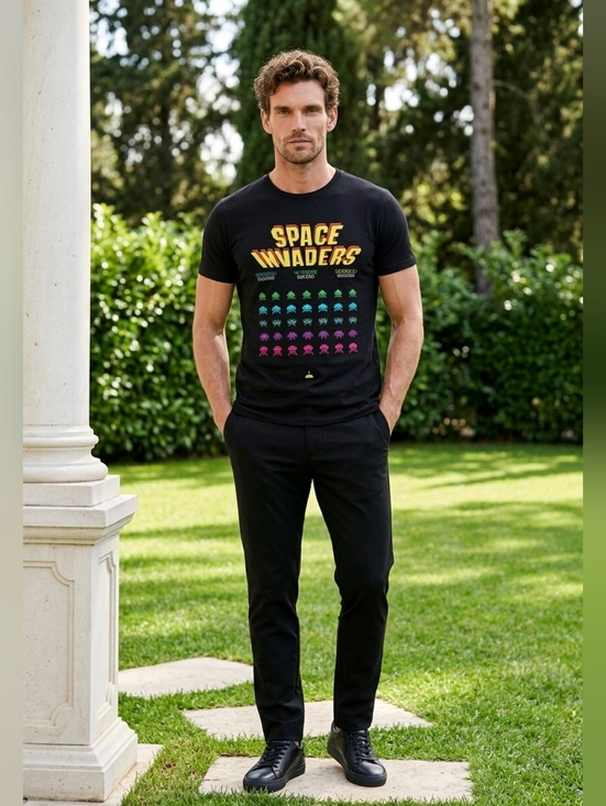 Other - Space Invaders Black Graphic Tee